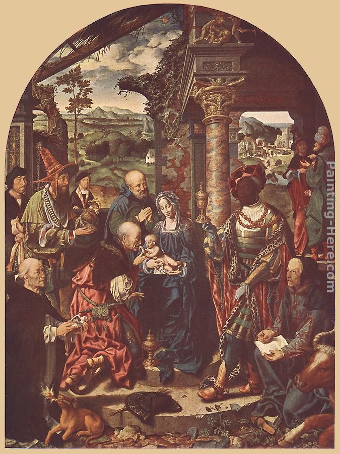 Adoration of the Magi painting - Joos van Cleve Adoration of the Magi art painting